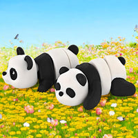HKM-213843 Charming Panda Figurine with Traditional Chinese Design for Home Decor and Gift Giving