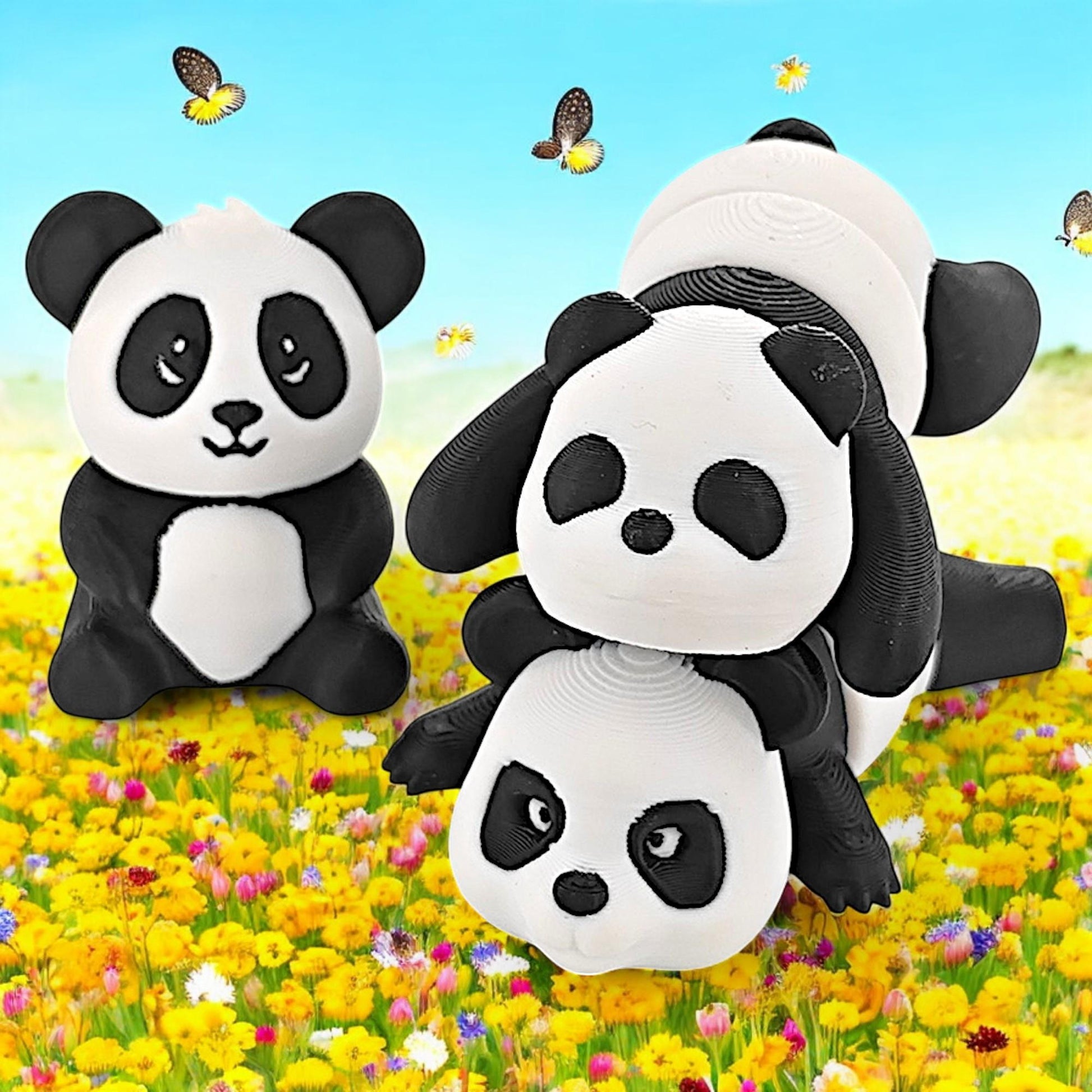HKM-213843 Charming Panda Figurine with Traditional Chinese Design for Home Decor and Gift Giving