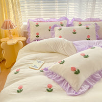 HKM-213843 Princess Style Embroidered Cotton Towel Set - Four Piece Bedding Collection