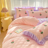 HKM-213843 Princess Style Embroidered Cotton Towel Set - Four Piece Bedding Collection