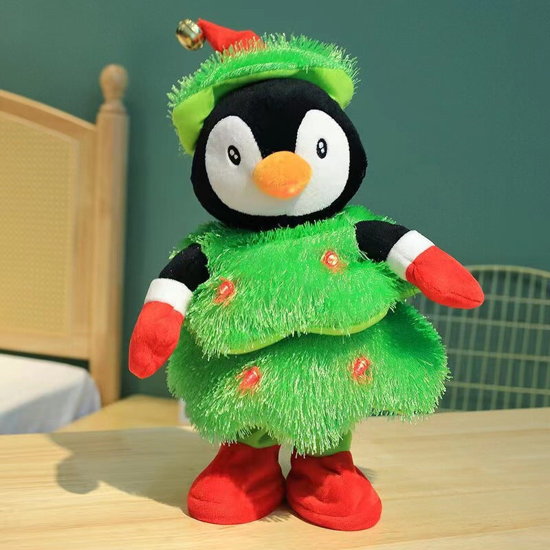 HKM-213971 Christmas Plush Toy Decorations - Music Playing Reindeer, Snowman, and Penguin for Kids