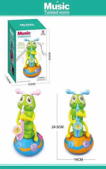 HKM-214163 Electric Dancing Caterpillar Toy with Light and Music for Infants and Toddlers, Ages 0-4 Years