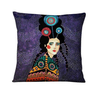 HKM-214355 Character-Printed Linen Pillowcase - Fashionable and Simple Design, 45x45cm