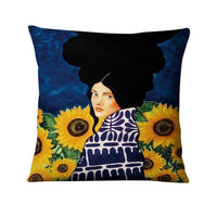 HKM-214355 Character-Printed Linen Pillowcase - Fashionable and Simple Design, 45x45cm