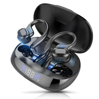 HKM-214419 Binaural Bluetooth Ear Hook Headset with LED Display and Voice Control