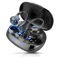 HKM-214419 Binaural Bluetooth Ear Hook Headset with LED Display and Voice Control
