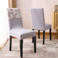 HKM-214419 Elegant Embroidered Dining Chair Covers – Plant & Flower Patterns, Various Colors and Sizes