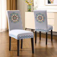 HKM-214419 Elegant Embroidered Dining Chair Covers – Plant & Flower Patterns, Various Colors and Sizes