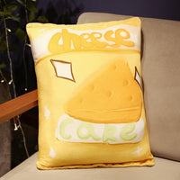 HKM-214483 Cartoon Fruit Snack Pillow – Double-sided Plush Cushion in Pink Strawberry, Coffee Cake, Yellow Cheese