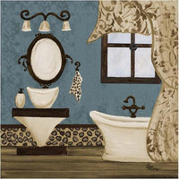 HKM-214611 Modern Retro Bathroom Canvas Wall Art - Decorative Landscape & Character Designs, Frameless Sizes Available
