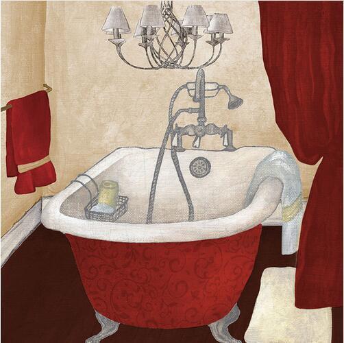 HKM-214611 Modern Retro Bathroom Canvas Wall Art - Decorative Landscape & Character Designs, Frameless Sizes Available