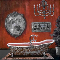 HKM-214611 Modern Retro Bathroom Canvas Wall Art - Decorative Landscape & Character Designs, Frameless Sizes Available