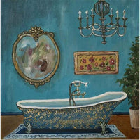 HKM-214611 Modern Retro Bathroom Canvas Wall Art - Decorative Landscape & Character Designs, Frameless Sizes Available