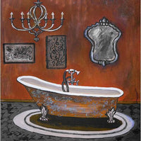 HKM-214611 Modern Retro Bathroom Canvas Wall Art - Decorative Landscape & Character Designs, Frameless Sizes Available