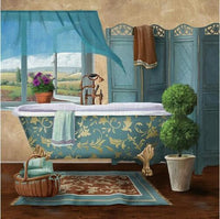 HKM-214611 Modern Retro Bathroom Canvas Wall Art - Decorative Landscape & Character Designs, Frameless Sizes Available