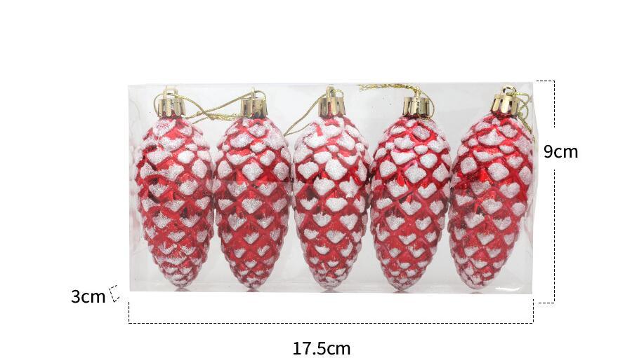 HKM-214803 7-Piece Stainless Steel Knife Set with Plastic Pine Nut Pendants in Gold, Silver, Red, and Champagne