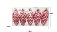 HKM-214803 7-Piece Stainless Steel Knife Set with Plastic Pine Nut Pendants in Gold, Silver, Red, and Champagne
