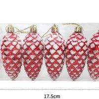 HKM-214803 7-Piece Stainless Steel Knife Set with Plastic Pine Nut Pendants in Gold, Silver, Red, and Champagne