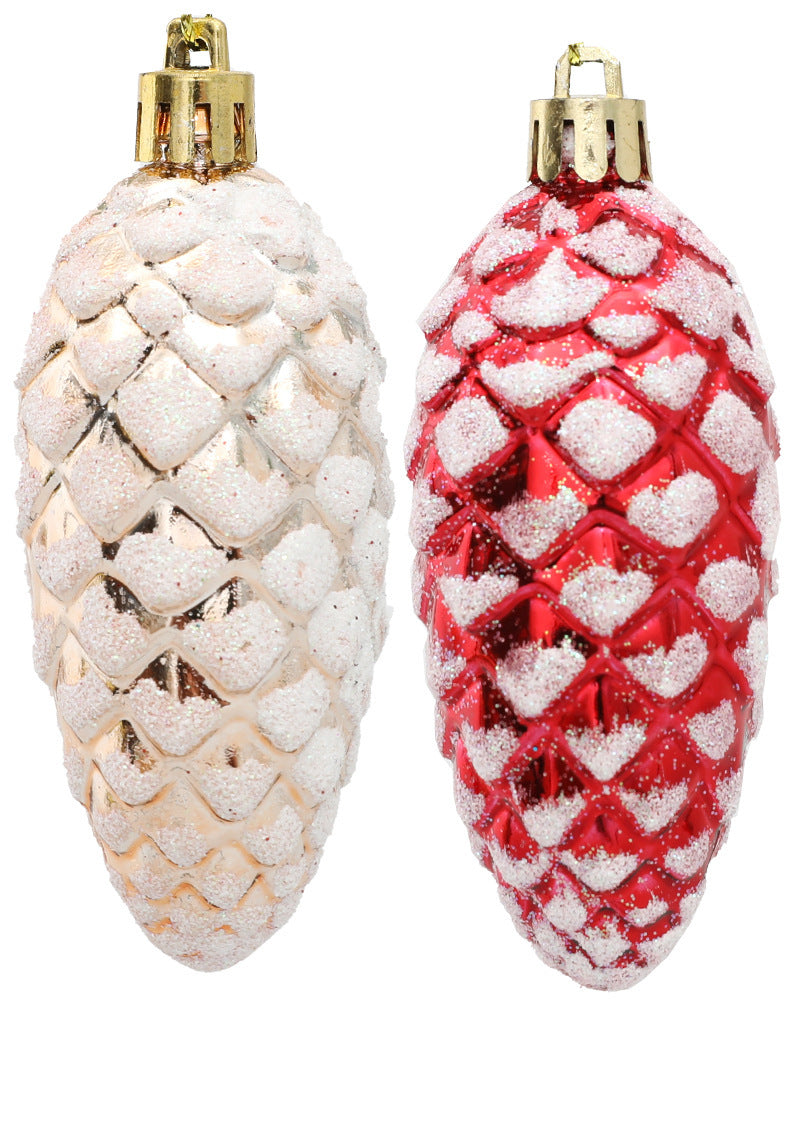 HKM-214803 7-Piece Stainless Steel Knife Set with Plastic Pine Nut Pendants in Gold, Silver, Red, and Champagne