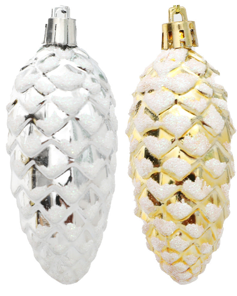 HKM-214803 7-Piece Stainless Steel Knife Set with Plastic Pine Nut Pendants in Gold, Silver, Red, and Champagne