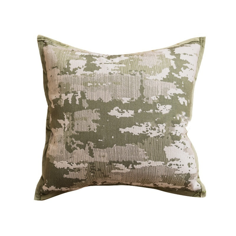 HKM-214803 Grass Green Plant and Flower Pattern Pillow Cover for Cozy Living Room, 45x45cm