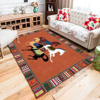 HKM-215059 Rectangular Polyester Fiber Bedroom Bedside Carpet Mats in Multicolor Options, Machine Washable, Various Sizes Available
