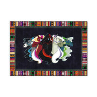 HKM-215059 Rectangular Polyester Fiber Bedroom Bedside Carpet Mats in Multicolor Options, Machine Washable, Various Sizes Available
