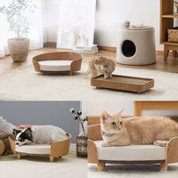 HKM-215059 Wooden Cat Nest Dog Bed Teddy Pet Sofa Bed