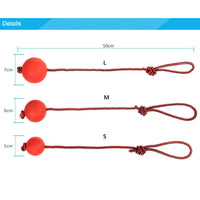 HKM-215123 Bite resistant rubber ball with rope solid elastic