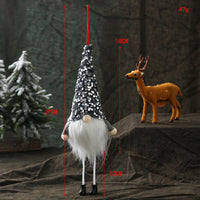 HKM-215123 Faceless Glowing Christmas Doll with Long Legs, 29CM Sequined Fabric Decoration