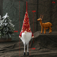 HKM-215123 Faceless Glowing Christmas Doll with Long Legs, 29CM Sequined Fabric Decoration