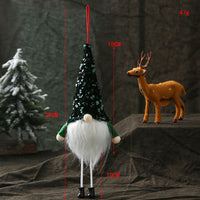HKM-215123 Faceless Glowing Christmas Doll with Long Legs, 29CM Sequined Fabric Decoration