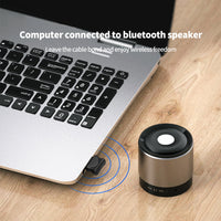 HKM-215187 USB Bluetooth Transmitter Receiver - Plug and Play, 20m Range, 80 Mbps, Black
