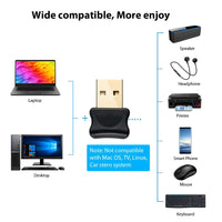 HKM-215187 USB Bluetooth Transmitter Receiver - Plug and Play, 20m Range, 80 Mbps, Black