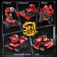 HKM-215251 STEM Robot Building Block Construction Toy for Kids - 5-in-1 Remote Control Assembly Kit