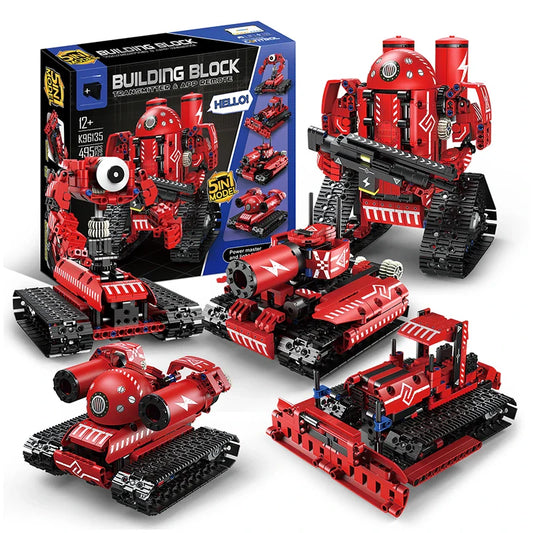 KTX-215251 STEM Robot Building Block Construction Toy for Kids - 5-in-1 Remote Control Assembly Kit