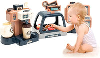 HKM-215315 Realistic Plastic Coffee Machine Toy with Lights and Sounds for Pretend Play Kitchen Fun