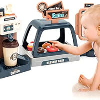 HKM-215315 Realistic Plastic Coffee Machine Toy with Lights and Sounds for Pretend Play Kitchen Fun