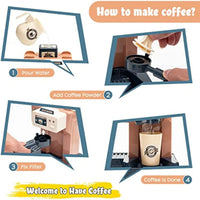 HKM-215315 Realistic Plastic Coffee Machine Toy with Lights and Sounds for Pretend Play Kitchen Fun