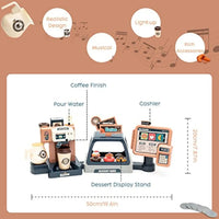 HKM-215315 Realistic Plastic Coffee Machine Toy with Lights and Sounds for Pretend Play Kitchen Fun
