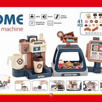 HKM-215315 Realistic Plastic Coffee Machine Toy with Lights and Sounds for Pretend Play Kitchen Fun