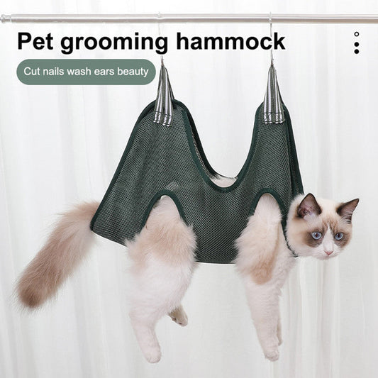 HKM-215507 Pet Grooming Hammock Harness for Cats and Dogs - Comfortable Restraint Bag for Nail Trimming and Ear Care
