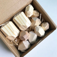 HKM-215507 Wooden Rainbow Stone Stacking Blocks for Kids - Montessori Educational Toy
