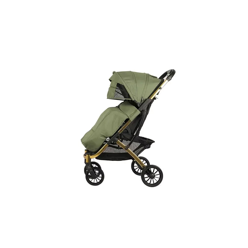 KTX-215699 Adjustable Baby Stroller with Mechanical Backrest, Foot Cover, Mother's Bag and Cup Holder