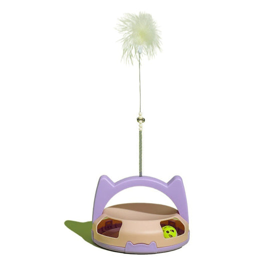 HKM-215699 Durable Spinning Ball Cat Toy with Bite-Resistant Design for Active Play