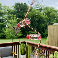 HKM-215763 Handmade Suction Cup Hummingbird Feeder with Copper Wire and Clear PET Bottle for Easy Refilling and Cleaning