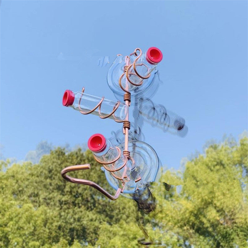 HKM-215763 Handmade Suction Cup Hummingbird Feeder with Copper Wire and Clear PET Bottle for Easy Refilling and Cleaning