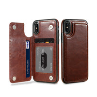 HKM-215763 Sleek PU Mobile Phone Case with Card Slots for iPhone 15 Series