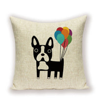 HKM-215891 Dachshund Pattern Linen Cushion Cover – 45x45cm, Soft PP Cotton Filling