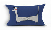HKM-215891 Dachshund Pattern Linen Cushion Cover – 45x45cm, Soft PP Cotton Filling